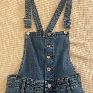 Denim Button-Up Overalls
